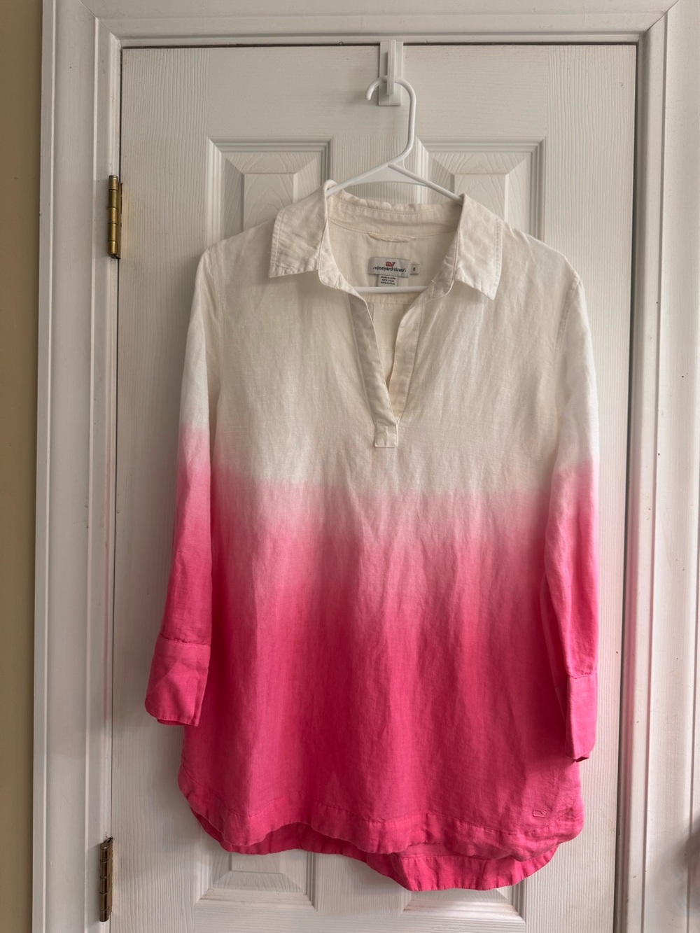 Vineyard Vines White to Pink Ombre Popover Tunic